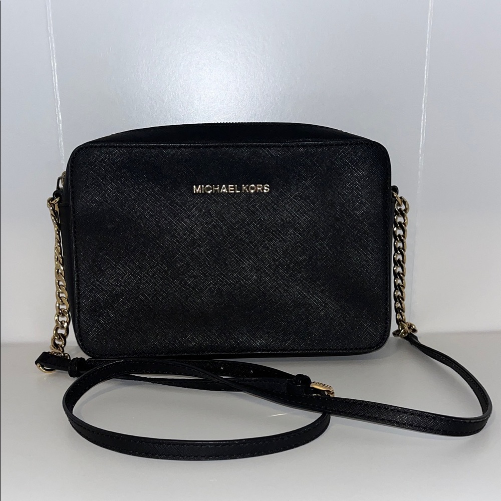 Michael Kors Black Saffiano Leather Crossbody Purse